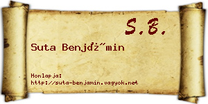 Suta Benjámin névjegykártya
